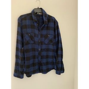 *Blue and Black plaid Button Down*